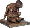 Wilhelm Lehmbruck: Skulptur "Mutter mit Kind" (1907), Version in Bronze