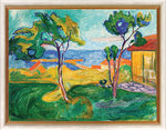 Edvard Munch: Bild "Der Garten in Asgardstrand" (1904-05), gerahmt