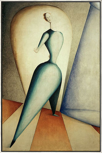 Oskar Schlemmer: Bild "Die Tänzerin" (1922), gerahmt